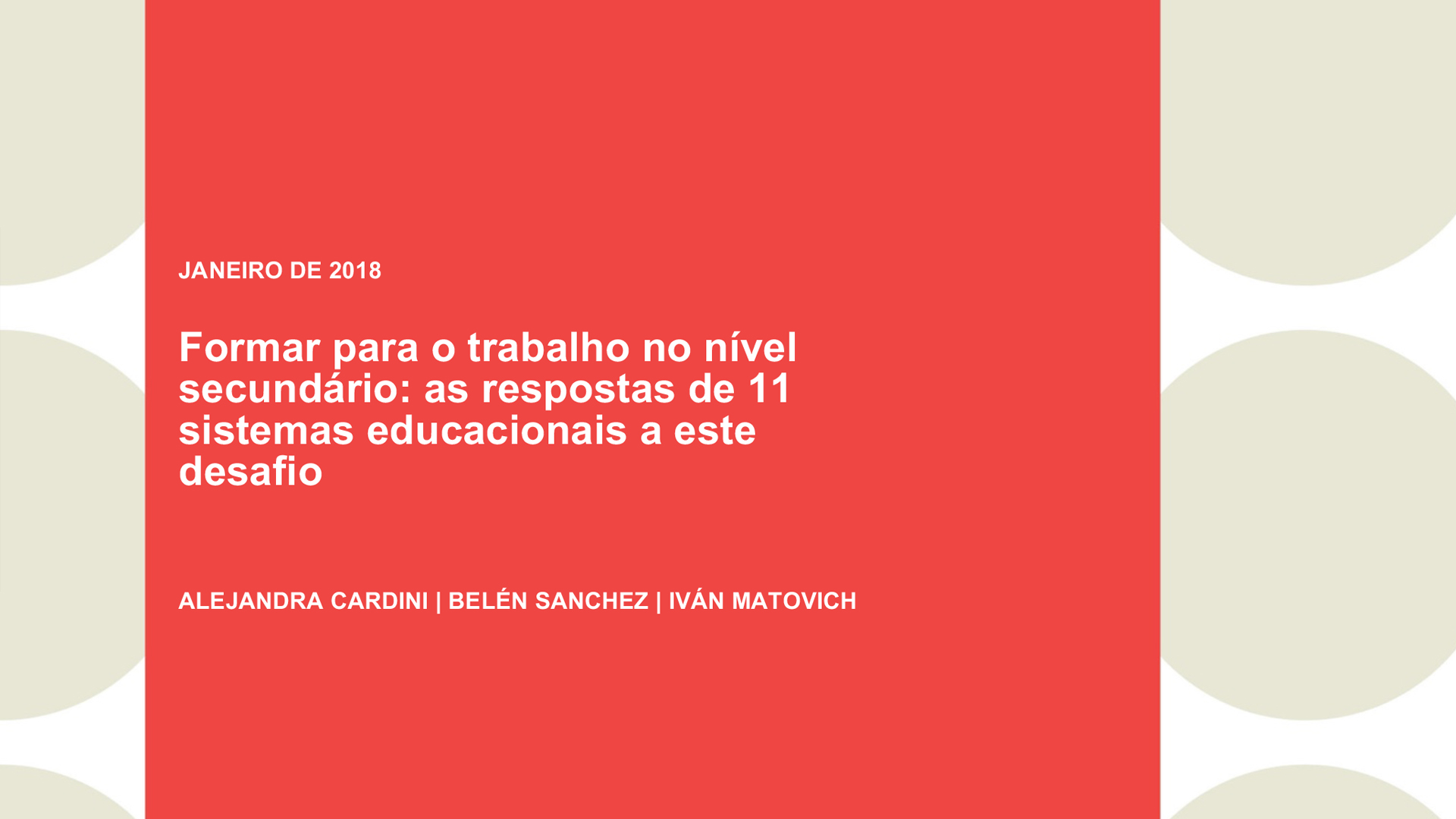 Formar para o trabalho no nível secundário: as respostas de 11 sistemas educacionais a este desafio